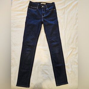 Levi High Rise Skinny Jeans - Dark Blue Denim